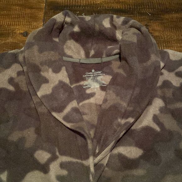 Cuddle Duds fleece wear with stretch Camouflage Button-Up Jacket Large - Picture 6 of 11